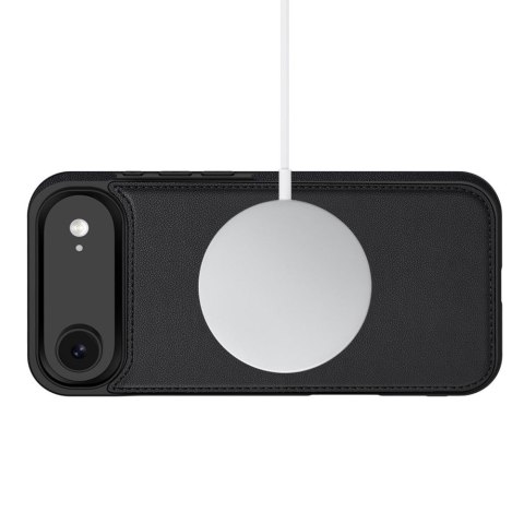 Etui pokrowiec z klapką miejscem na karty do iPhone 17 Air MagSafe Wallet - czarny mat