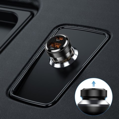 Ładowarka samochodowa USB-C USB-A CC30W QC 30W - czarna