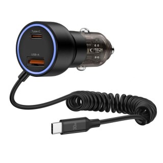 Ładowarka samochodowa + kabel USB-C CC05 PD 60 W - czarna