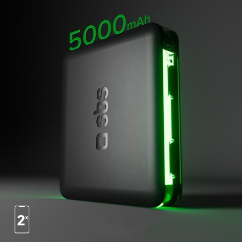 Powerbank 5000 mAh USB-C NanoTube - czarny