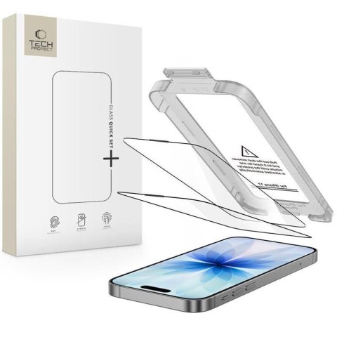 Szkło hartowane na iPhone 17 z aplikatorem Quick Set+ czarne - 2 szt.