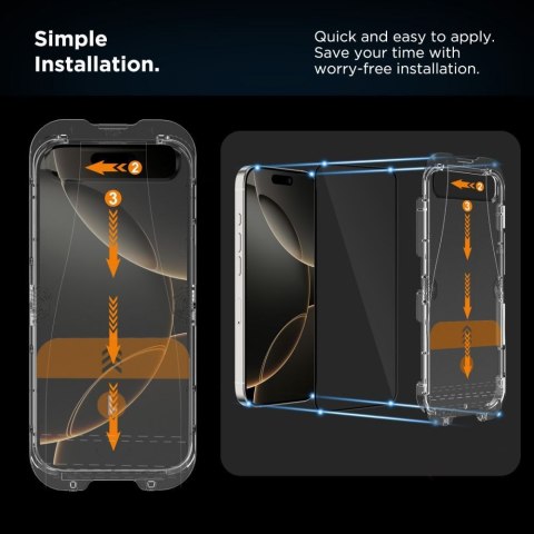 Szkło hartowane na iPhone 17 z aplikatorem Quick Set+ czarne - 2 szt.