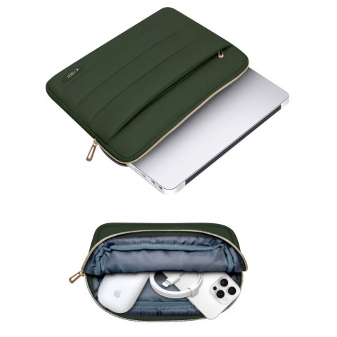 Torba pokrowiec Puffy na laptopa 13-14'' + etui na akcesoria - oliwkowy