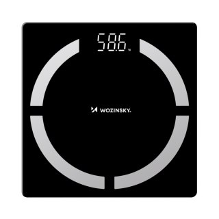 Waga łazienkowa inteligentna analityczna Bluetooth 180 kg - czarna