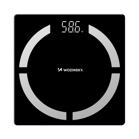 Waga łazienkowa inteligentna analityczna Bluetooth 180 kg - czarna