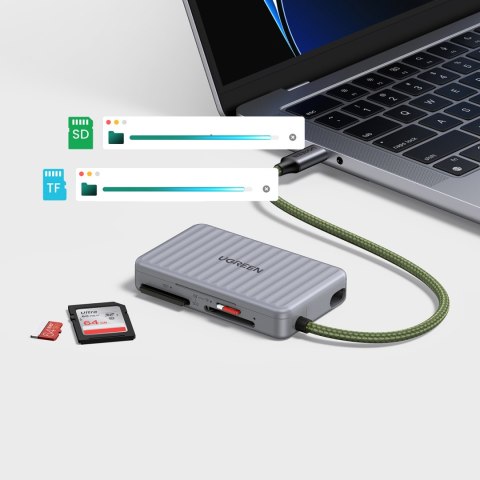 Czytnik kart pamięci SD microSD USB-C - szary