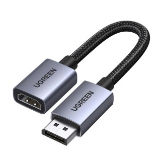 Kabel adapter DisplayPort - HDMI 4K 20cm - szary