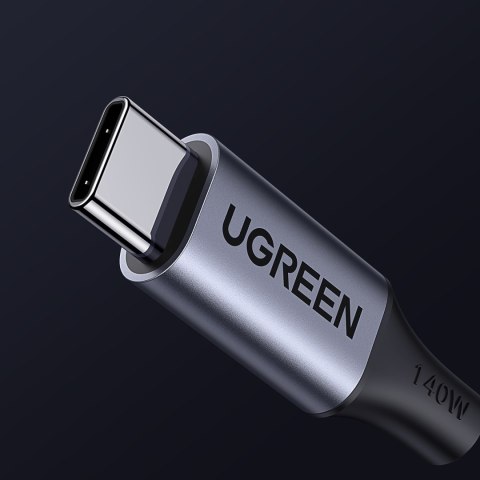 Kabel przewód 2w1 do szybkiego ładowania transmisji USB-C - 2xUSB-C PD 140W 2m - czarny
