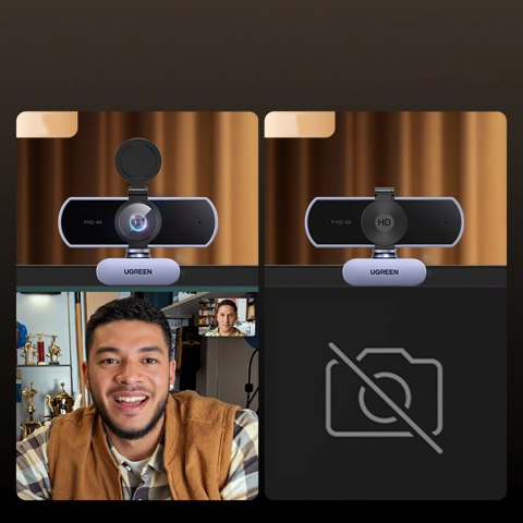 Kamera internetowa do wideokonferencji 2 mikrofony USB 4K Ultra HD - szara
