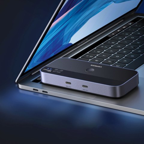 Przełącznik switch USB-C USB-A 10Gb/s - szary