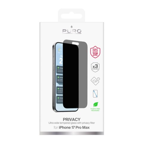 Szkło hartowane prywatyzujące na iPhone 17 Pro Max Privacy