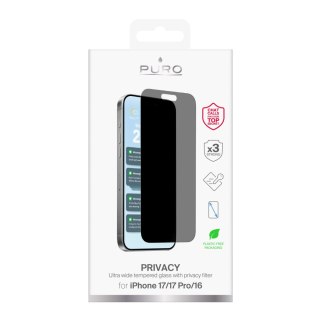 Szkło hartowane prywatyzujące na iPhone 17 / iPhone 17 Pro / iPhone 16 Privacy