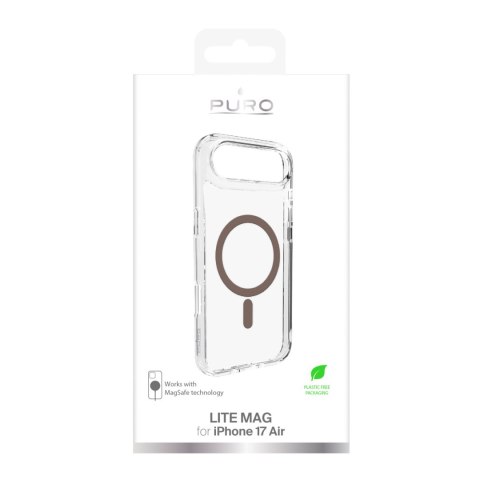 Etui plecki case na iPhone 17 Air TPU PC Lite Mag MagSafe - przezroczyste brązowy pierścień