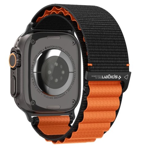 Pasek na zegarek Apple Watch 44 / 45 / 46 / 49 mm WBF1 - czarno-pomarańczowy
