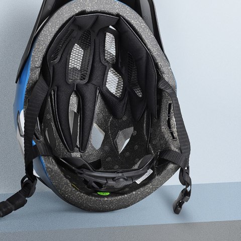 Kask rowerowy dziecięcy z odpinaną szczęką rozmiar M 54-57cm - niebieski