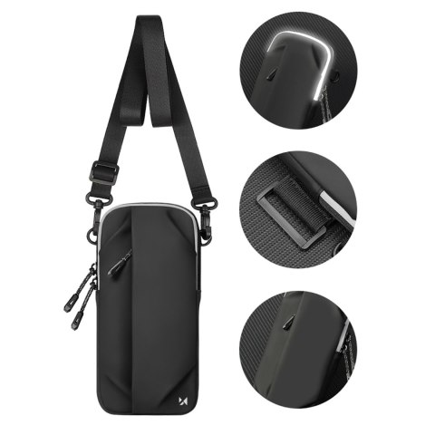 Saszetka armband opaska na ramię na telefon do biegania - czarna