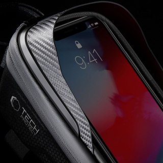 Torba rowerowa na ramę z miejscem na telefon 1l - czarna