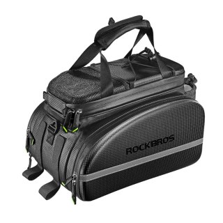 Torba rowerowa z rozkładanymi kieszeniami na bagażnik 35 l - czarna