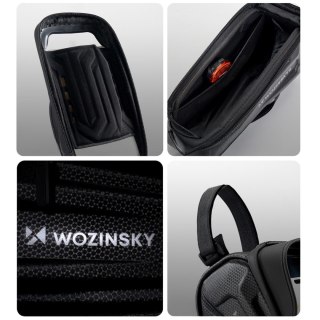 Torba sakwa rowerowa na ramę pancerna z kieszonką na telefon 1.7 l - czarna
