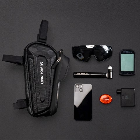 Torba sakwa rowerowa na ramę pancerna z kieszonką na telefon 1.7 l - czarna
