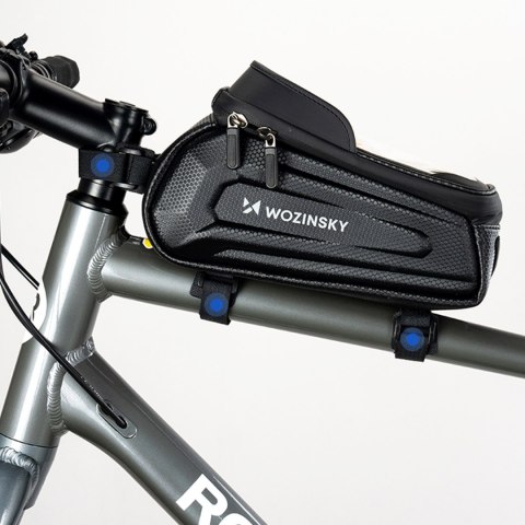 Torba sakwa rowerowa na ramę pancerna z kieszonką na telefon 1.7 l - czarna