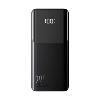 Powerbank 10000mAh z wbudowanymi kablami USB-C iPhone Lightning - czarny