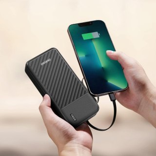 Powerbank K11 Pro 20000mAh z wbudowanymi kablami - czarny