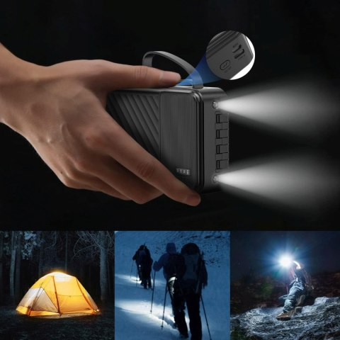 Powerbank K11 Pro 20000mAh z wbudowanymi kablami - czarny