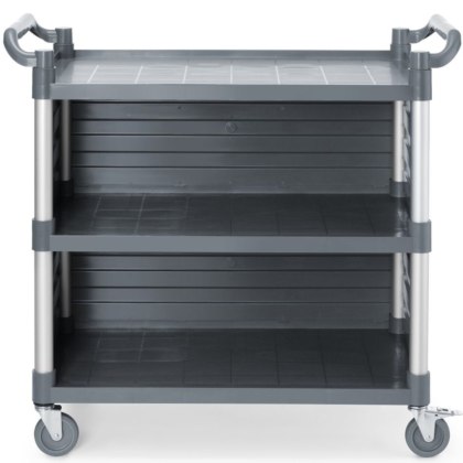 Wózek kelnerski serwisowy z bocznymi panelami do 150 kg 3-półki 842x486 mm