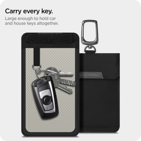 Antykradzieżowe etui na kluczyki blokujące sygnał Keyless RFID - czarne