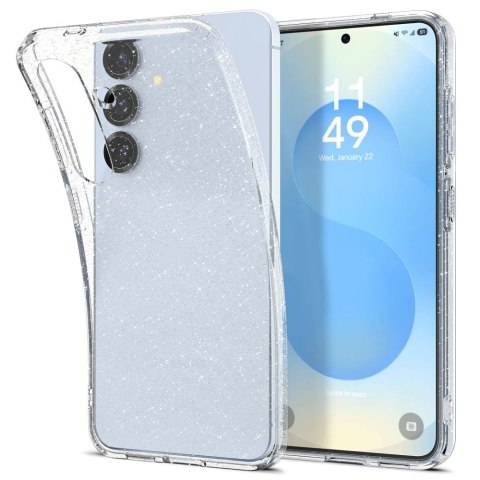 Etui na Samsung Galaxy S25 Liquid Crystal - brokatowo przezroczyste