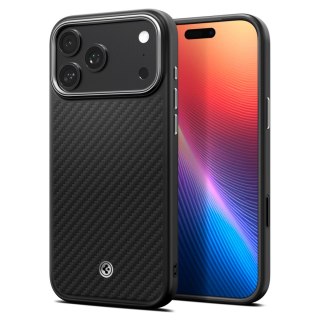 Etui ochronne case na iPhone 17 Pro Max Enzo Aramid T MagSafe - czarno-srebrne