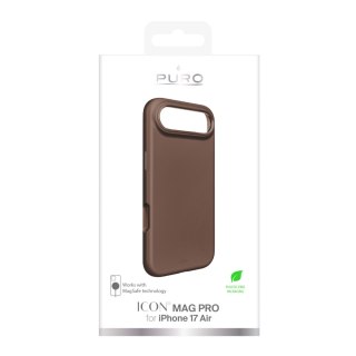 Etui silikonowe na iPhone 17 Air z ochrona aparatu aluminiowymi przyciskami MagSafe - brązowe