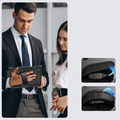 Etui z podstawką uchwytem smyczą na Lenovo Tab M11'' 11.0 TB-330 Solid360 - czarne