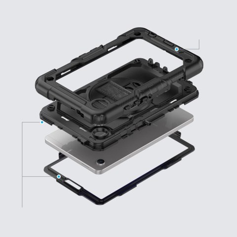 Etui z podstawką uchwytem smyczą na Samsung Galaxy Tab A9 8.7 X110 / X115 Solid360 - czarne
