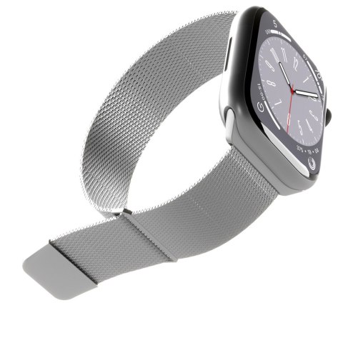 Pasek ze stali nierdzewnej do zegarka Apple Watch 38 40 41 mm Milanese - srebrny