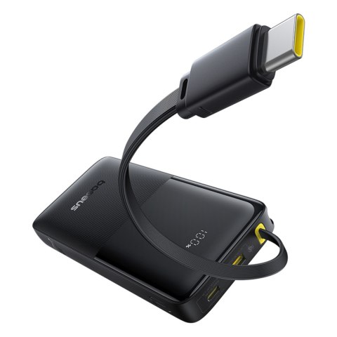 Powerbank Bipow 2 10000mah 20W z wyświetlaczem wbudowanym kablem USB-C - czarny