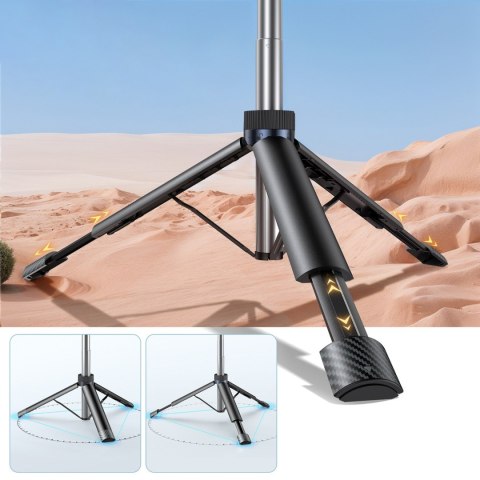 Selfie stick kijek z uchwytem do smartfona teleskopowy tripod 1.3m - czarny