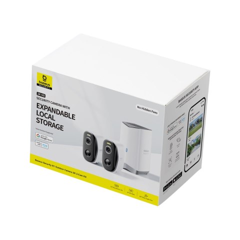 Zestaw monitoringu zewnętrznego 2 kamery 2K 16 Gb WiFi - biały