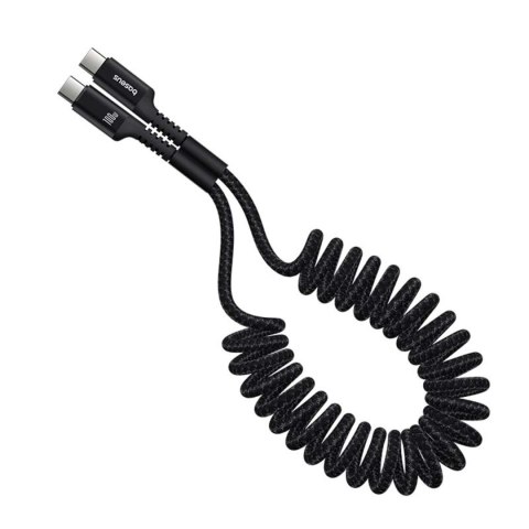 Kabel przewód spiralny USB-C Fish-Eye 100W 1m - czarny