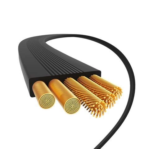 Kabel przewód zwijany USB-C Free2Pull Mini 100W 1.5m - czarny