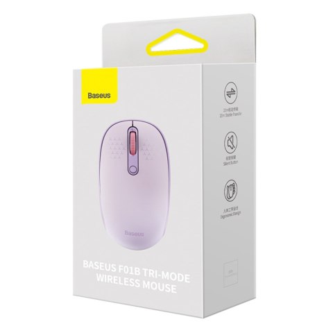 Myszka bezprzewodowa 3 tryby łączności 2.4GHz Bluetooth 3.0 5.0 F01B - fioletowa