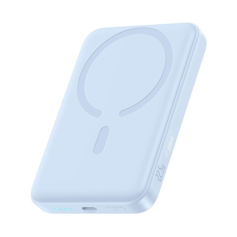 Powerbank indukcyjny 10000mAh 22.5W MagSafe z kablem USB-C 20V/3A 0.3m - niebieski
