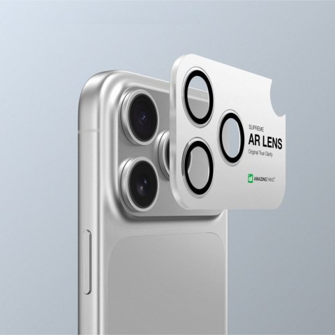 Szkło na aparat do iPhone 17 Pro / Pro Max z czarną aluminiową ramką Lens Glass