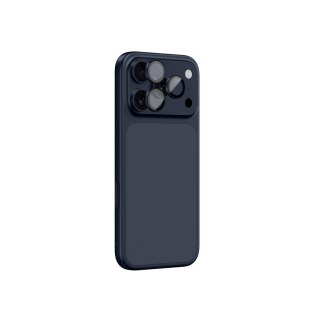Szkło na aparat na iPhone 17 Pro / Pro Max Sapphire z niebieską ramką