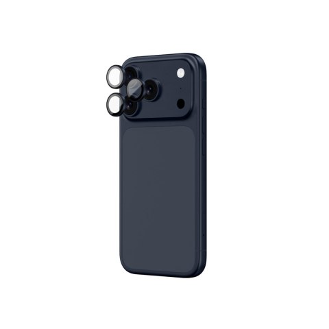 Szkło na aparat na iPhone 17 Pro / Pro Max Sapphire z niebieską ramką