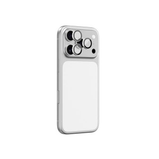 Szkło na aparat na iPhone 17 Pro / Pro Max Sapphire ze srebrną ramką