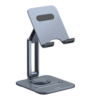 Uchwyt stojak obrotowy na tablet składany aluminiowy - szary