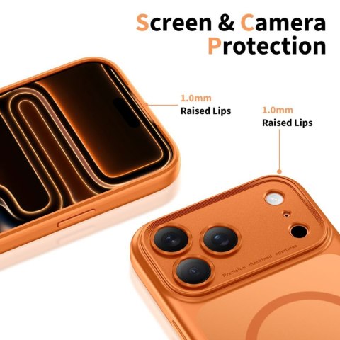 Etui ochronne case na iPhone 17 Pro Max Magpeak Magsafe CC - pomarańczowy mat
