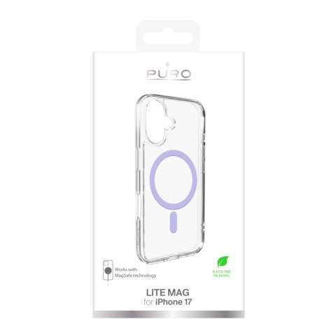 Etui pokrowiec case na iPhone 17 Lite Mag MagSafe - przezroczyste różowy pierścień